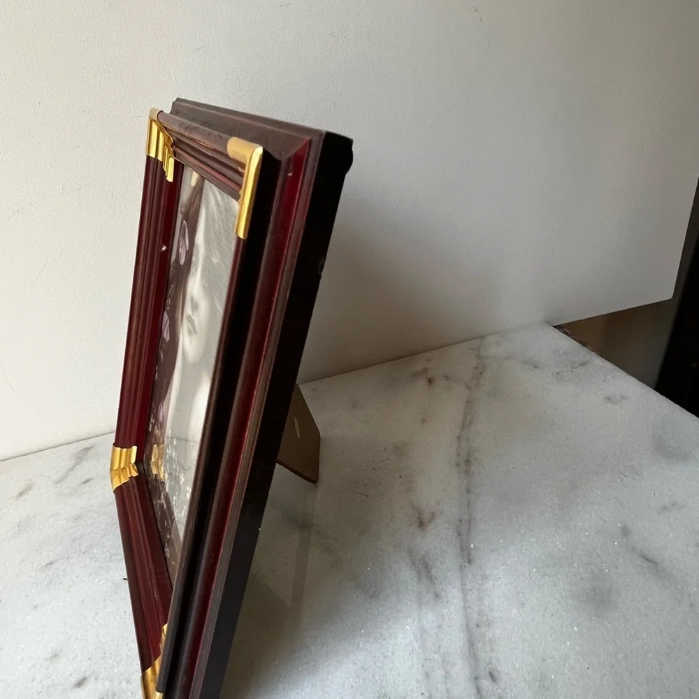 Elegant Burgundy and Gold Photo Frame vintage for 5”c7” photo
